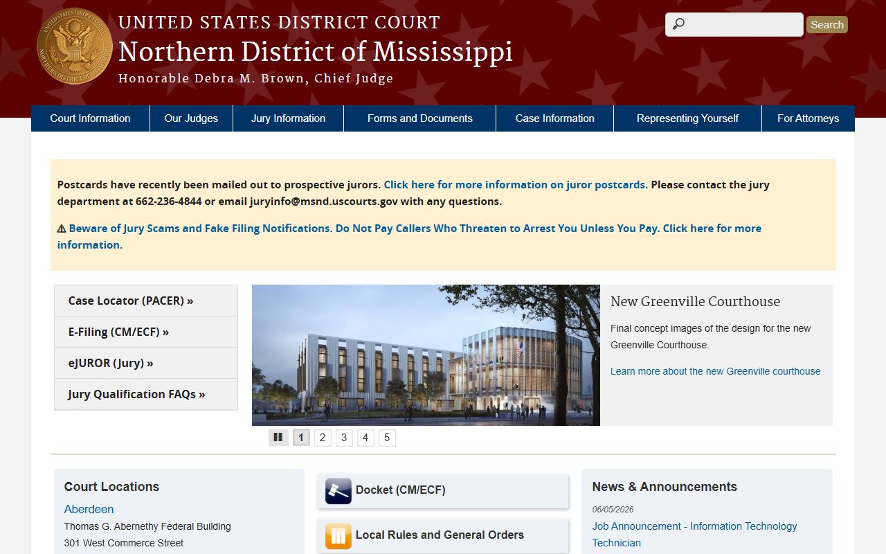 Tate County Circuit Court compared with the U.S. District Court for the Northern District of Mississippi