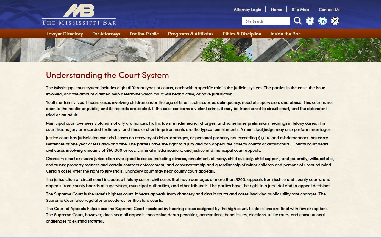 Tate County court records public access explained in the Mississippi Bar guide