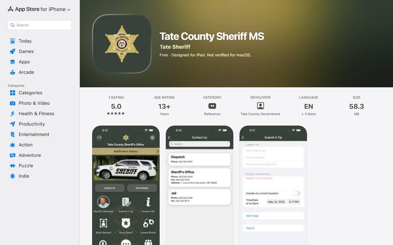 Tate County probate resource, Chancery County official app on the Apple App Store