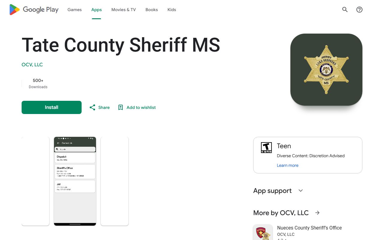 Tate County probate resource, Chancery County Sheriff app on Google Play